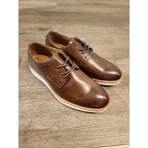 Dark Brown Casual Oxford Dress Shoes Men's Size 9 George Kradinn Memory Foam